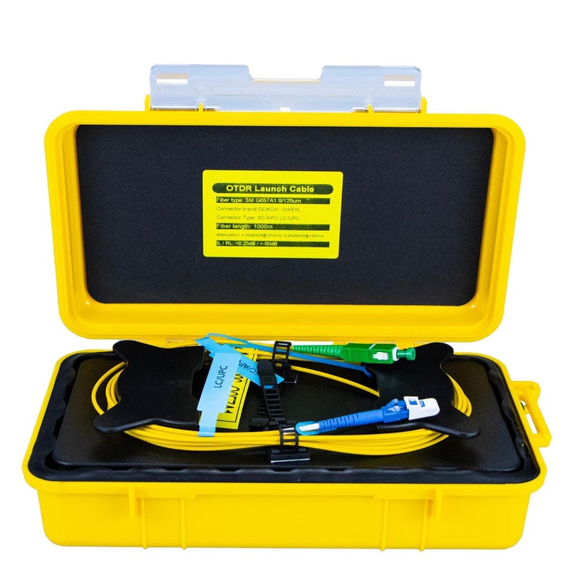 TEAYASON OTDR Launch Cable Box G652D 1km Fiber Cable, Single Mode 1310/1550nm, OTDR Dead Zone Eliminator Box Fiber Length 1000 Meters (SCAPC-LC/UPC) - Image 1